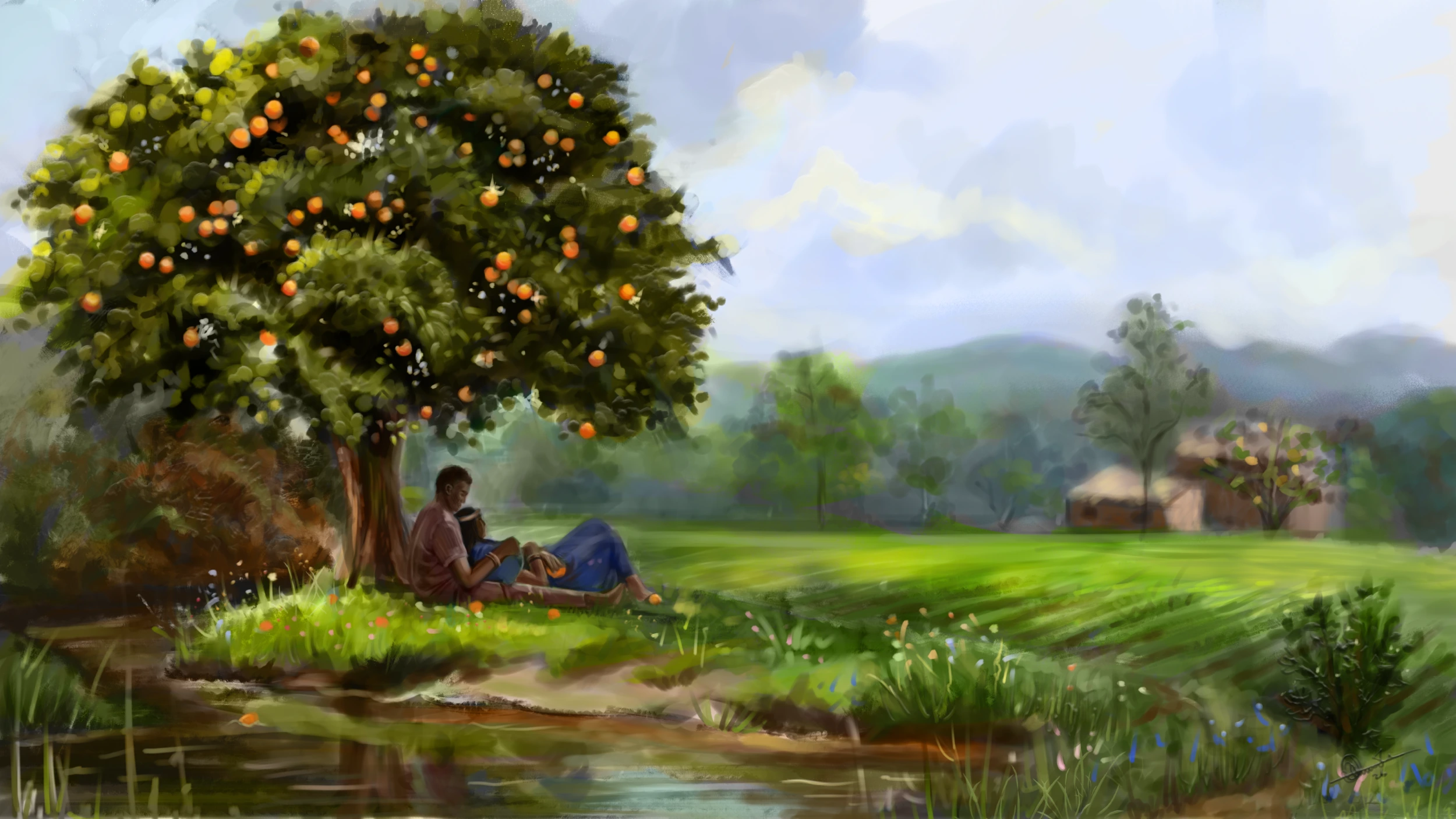 Chapter 3 main painting, Lábẹ́ Igi Òroǹbó